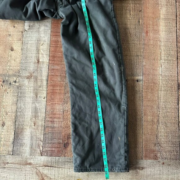Vintage Big Smith Olive Green Insulated Coveralls With Red Lining & Zipper Front - Picture 15 of 16